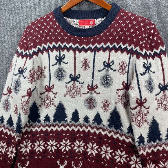 You Look Ugly Today Christmas Sweater Women's Medium Red/White Knit Party - Picture 2 of 9